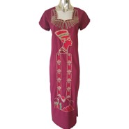 Nefertiti Burgundy Galabeya - Egyptian Dress